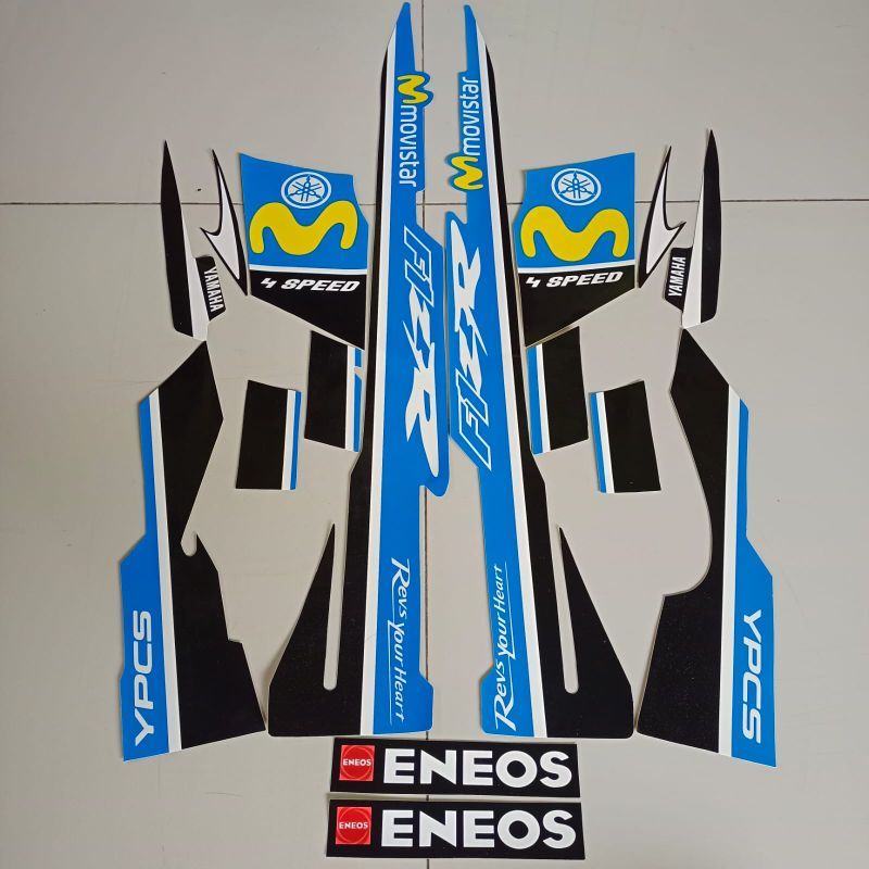 STICKER STRIPING LIS BODY YAMAHA FIZR FIZ R F1Z R MOVISTAR BIRU MUDA / BIRU LAUT