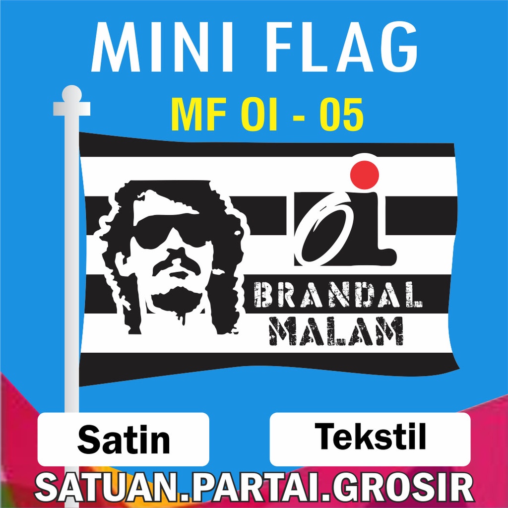 MINI FLAG IWAN FALS / BENDERA MINI IWAN FALS CUSTOM PRINTING / BENDERA CUSTOM PRINTING SATUAN PARTAI