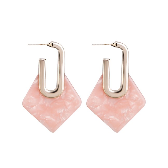 LRC Anting Tusuk Fashion Geometric Shape Decorated Earrings P