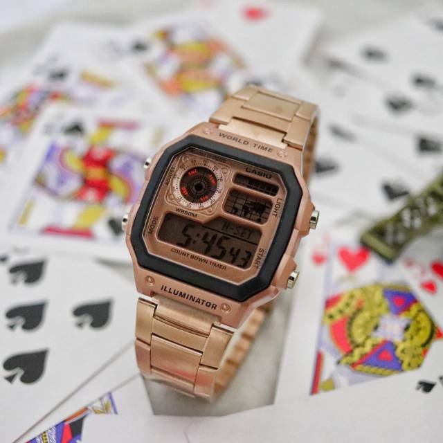 Promo Terbaru Jam Tangan Pria AE-1200 Rantai / Ready 5 Warna