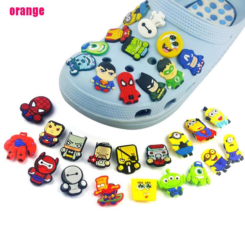 20pcs Stiker Dinding Dengan Bahan Pvc Dan Gambar Kartun Crocs Jibbitz