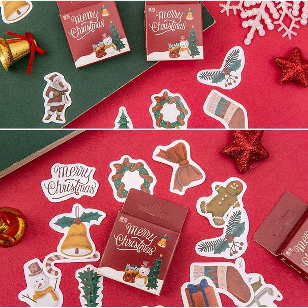 R-bunga Stiker Natal DIY Perekat Diri Scrapbooking Alat Tulis Jurnal Diary Hias