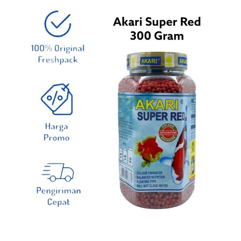 AKARI SUPER RED 300 GRAM - 2MM FLOATING TYPE