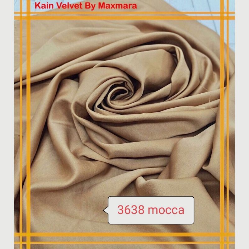 Bahan Multi Kain Satin saten Velvet maxmara Polos bridesmaid Meteran Super A Grade-3638 mocca