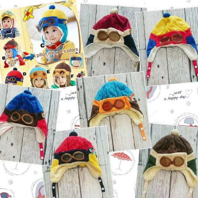 Pilot hat topi korea anak / Topi pororo