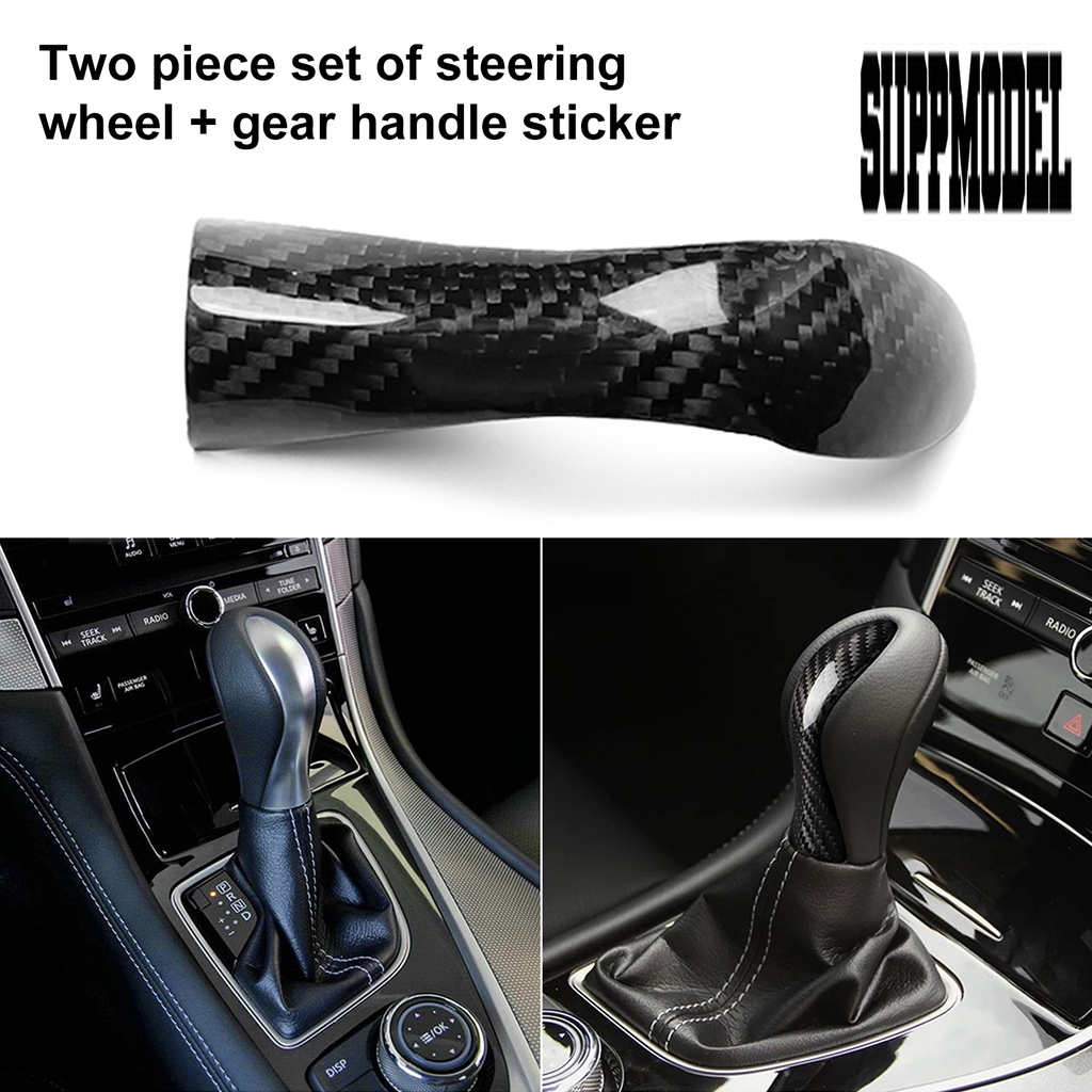 2pcs Cover Setir Mobil Bahan Carbon Fiber Anti Air / Debu Untuk Infiniti Q50 2014-2020