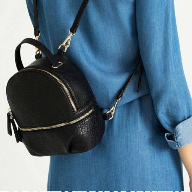 Jual ZARA CONVERTIBLE BACKPACK (BISA SELEMPANG DAN RANSEL) WARNA BLACK