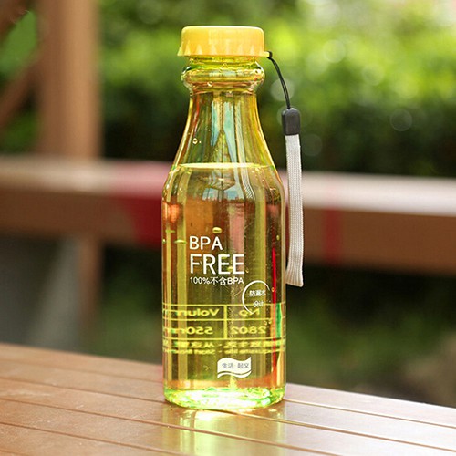Botol Minum Unik BPA Free Anti Tumpah  / Tempat Botol Air Minum - X447-Kuning