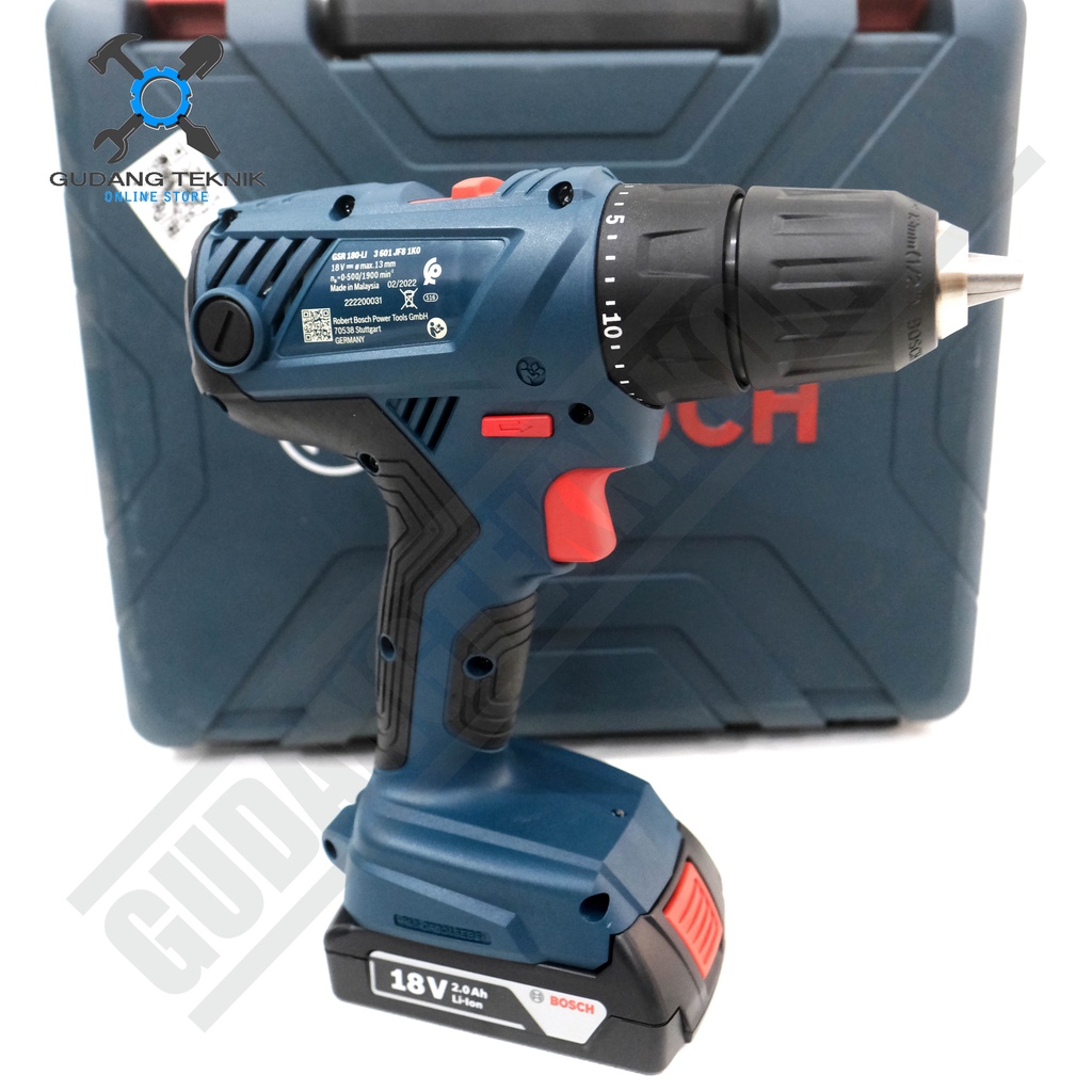 Mesin Bor Tangan CORDLESS 13mm BOSCH GSR180 18V / Mesin Bor Besi Kayu BATERAI GSR 180 - Cordless Drill Brushless GSR-180