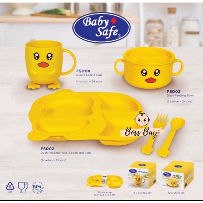 BABY SAFE - Feeding Set Duck / Peralatan Makan Bayi FSD01/FSD02/FSD03/FSD04