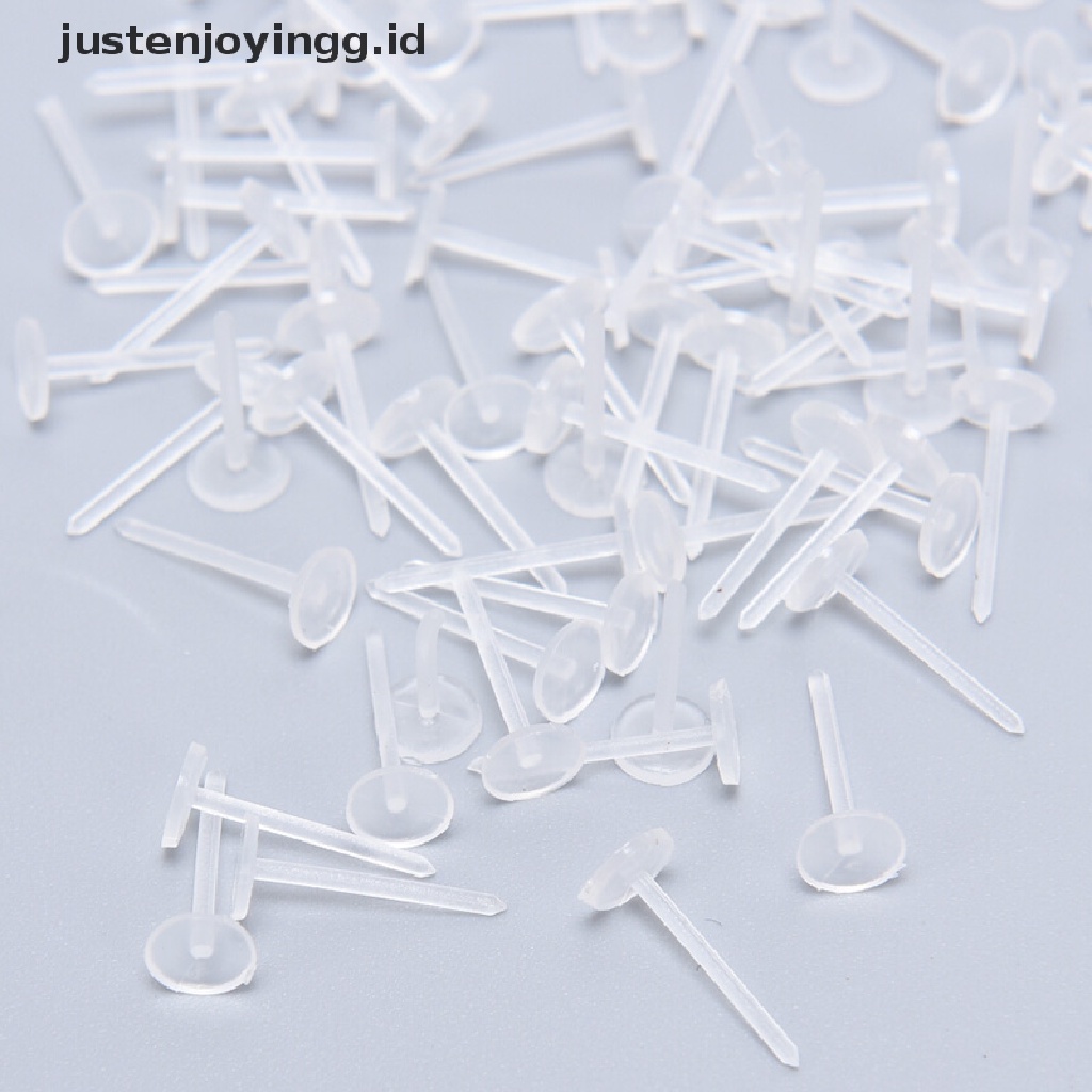 500 Pcs / Lot Pin Pad Kosong Bahan Plastik Untuk Membuat Perhiasan Anting Stud