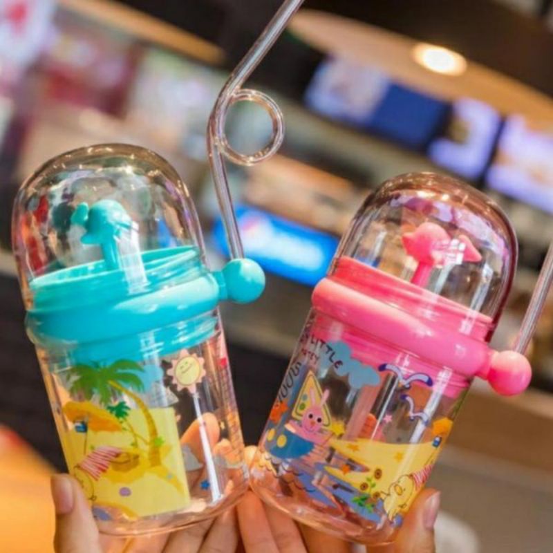 BABY SIPPY CUP / BABY STRAW CUP/ Botol Minum bayi Sedotan 280ML 370ML Botol Minum DEER RUSA jerami