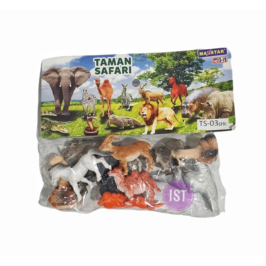 MWN Mainan Binatang Taman Safari 12 pcs TS23