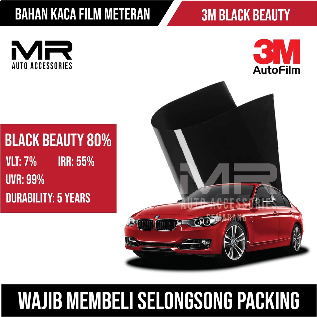 Kaca Film 3M Black Beauty BB Hitam / Riben Mobil dan Gedung / Bahan Meteran