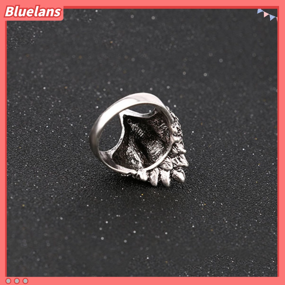 Cincin Pria Desain Kepala Elang Hias Berlian Imitasi Gaya Vintage Untuk Pesta / Hadiah