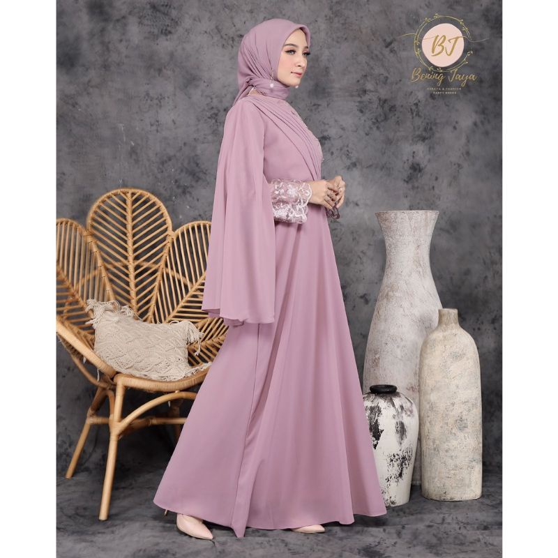 Permata Olshop / Haura Dress SM / Kebaya Gamis Pesta Mewah / Gamis Busui / Kebaya Pesta Kondangan