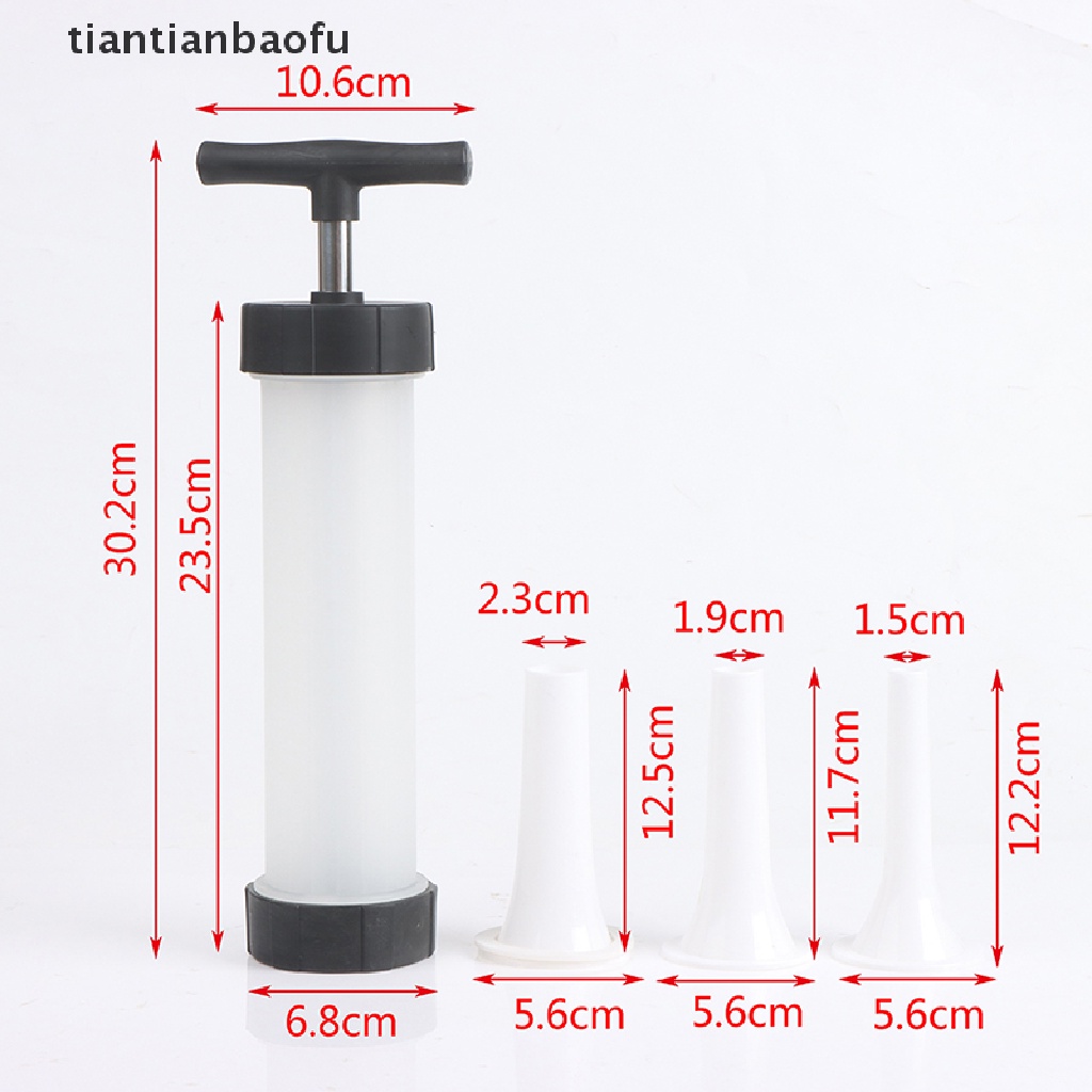 (Tianbaofu) Mesin Pembuat Sosis Manual Dengan 3 Nozzle Corong