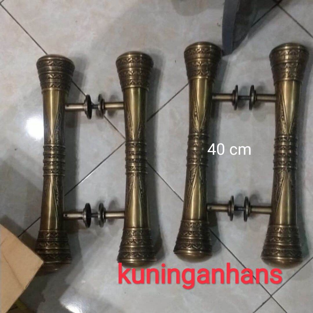 gagang pintu 1 pasang (2 batang handle) / handle pintu kuningan antik
