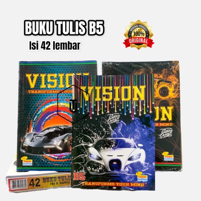 

[5pcs] Buku tulis campus 42 lembar vision /Buku tulis sekolah motif random
