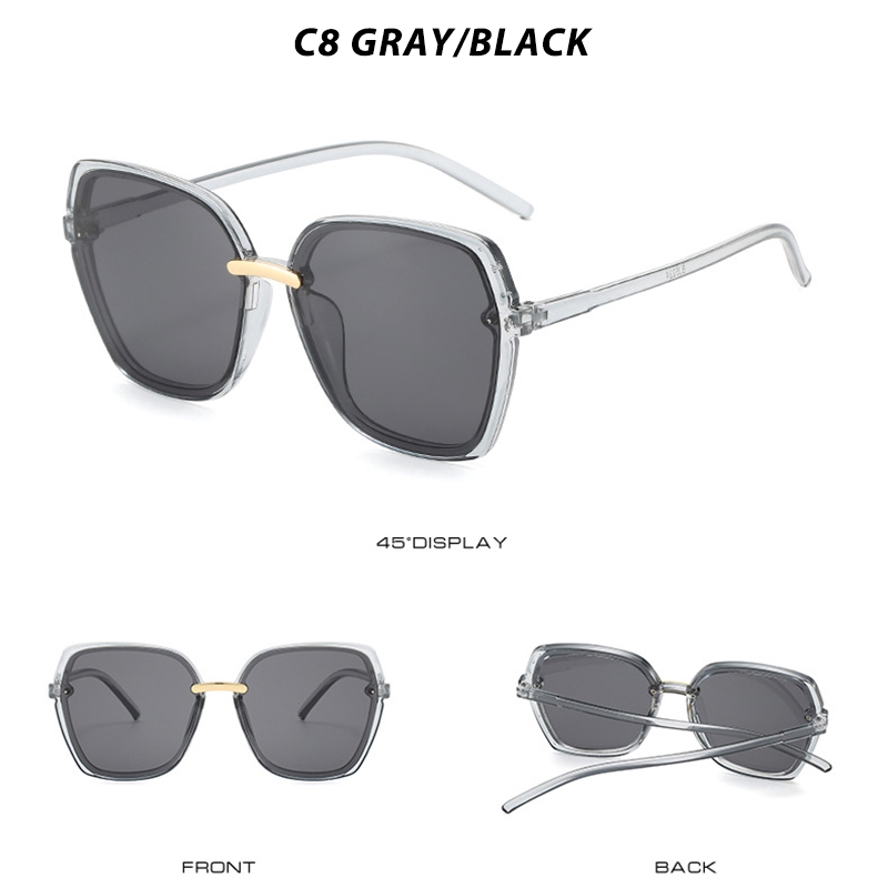 (YUZHU) Bayar di Tempat Kacamata Korean Style Hitam Candy Color Oversized Kacamata Hitam Gaya Wanita Sunglasses