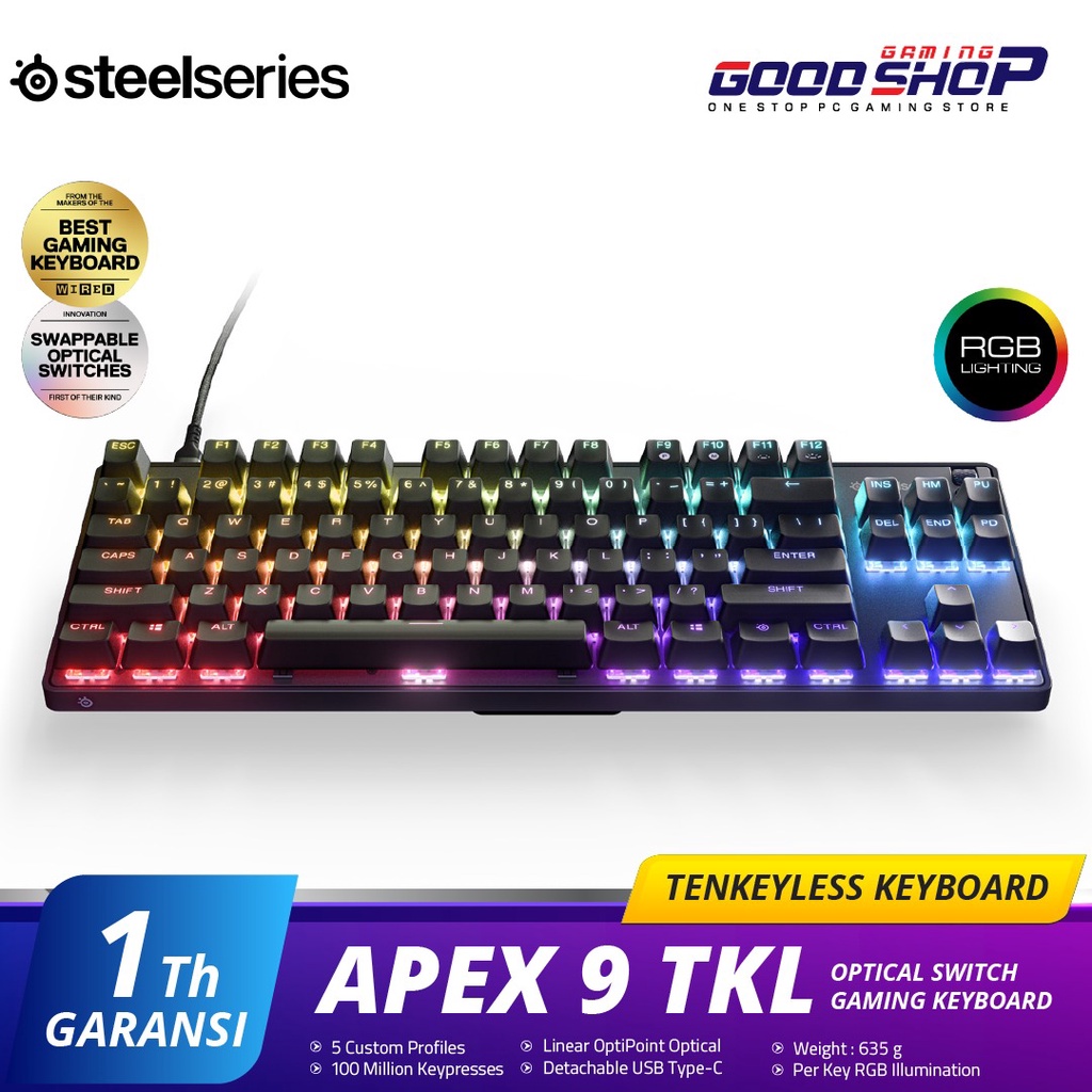 Steelseries Apex 9 TKL - Optical Switch Gaming Keyboard