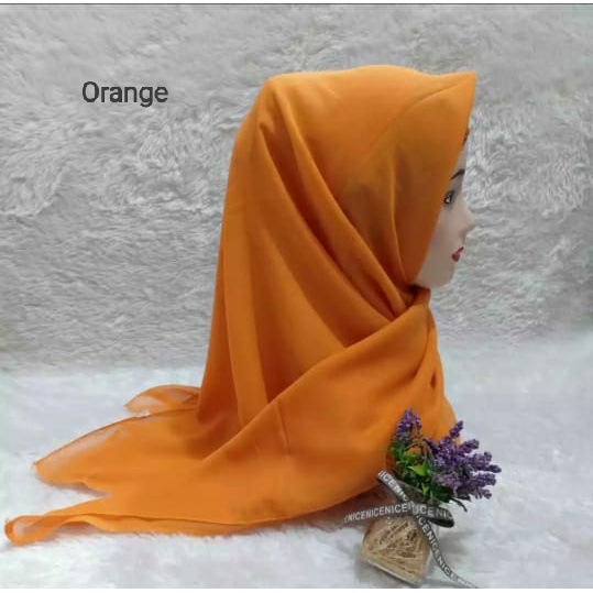 QBZ / SEGI 4 PARIS PREMIUM SERI WARNA 3 / JILBAB SEGIEMPAT PARIS NECI /SEGI EMPAT REDROS/VARISA/AZARA / CIPUT RAJUT DUA WARNA-Orange