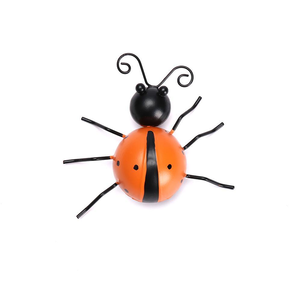 Chookyy Metal Ladybugs Teras Rumput Pagar Dinding Patung Lucu Dekorasi Outdoor Taman Wall Decor