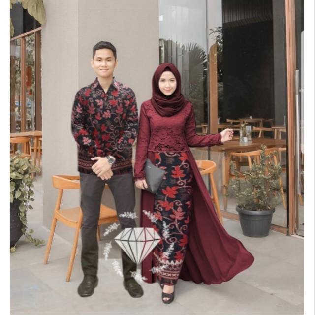 Sv cp meranti Kr couple  gamis brukat batik  zahra  CP 