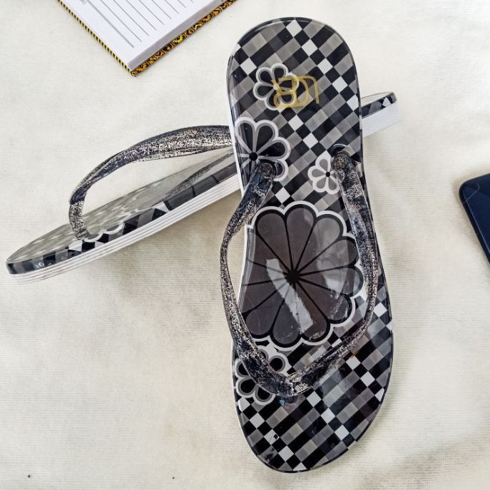 Sandal Wanita Japit Karet Import "Big Flower" LCR A731 PKPKB