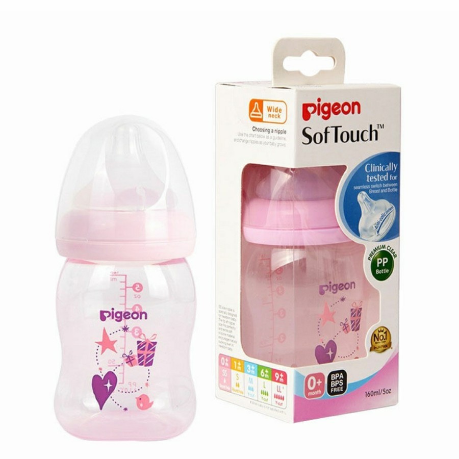 PIGEON BOTTLE PP CLEAR WIDE NECK 160ML