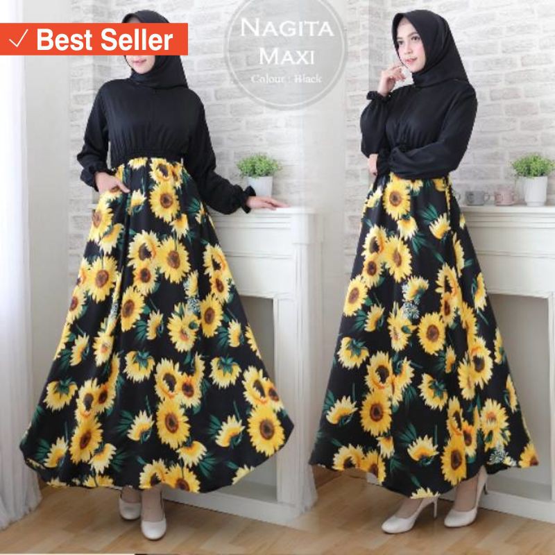 FASHION REMAJA MURAH TERLARIS MODERN UNIK / LY ELYE FASHION - NAGITA MAXI ROBERTO CAVALI HITAM