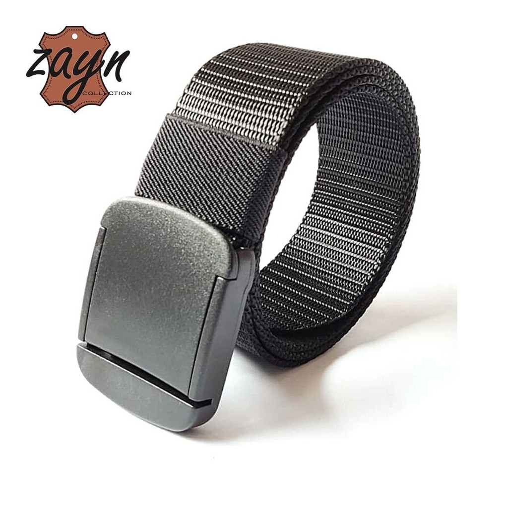 Gesper katun Kanvas Import Buckle Stainless Nylon Tebal Tactical Murah