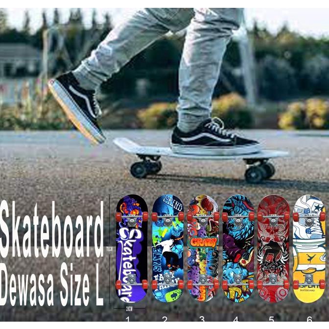 Papan SkateBoard Dewasa Size L / SkateBoard Dewasa / Papan Luncur Star Seller Termurah