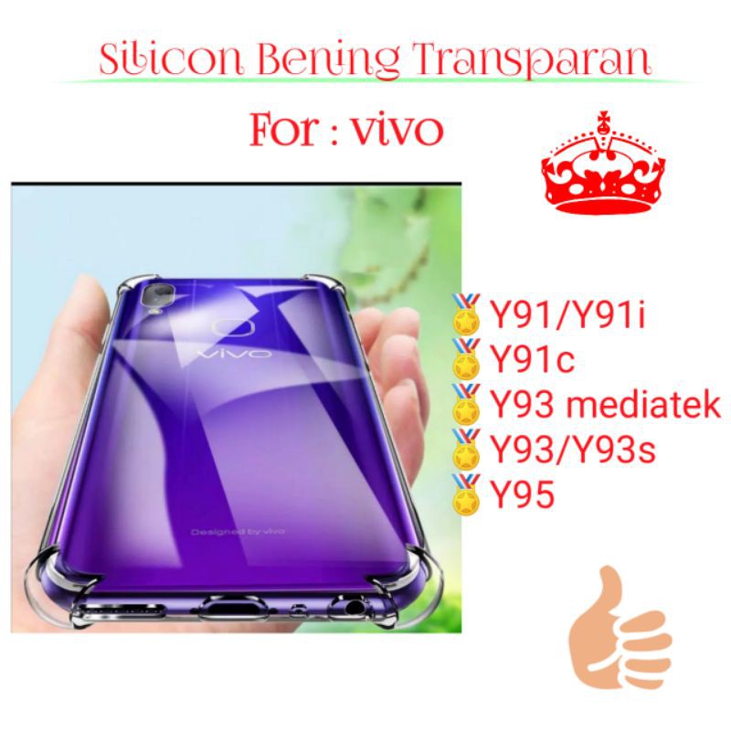 Case Vivo Y91 Y91i Y91c Y93 Y95 Y93s Silicon Softcase Bening Transparan Casing Cover Silikon Clear