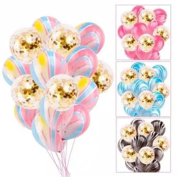 TBI Buket 20pcs Balon Pesta Hiasan Confetti Set Ulang Tahun Baby Shower