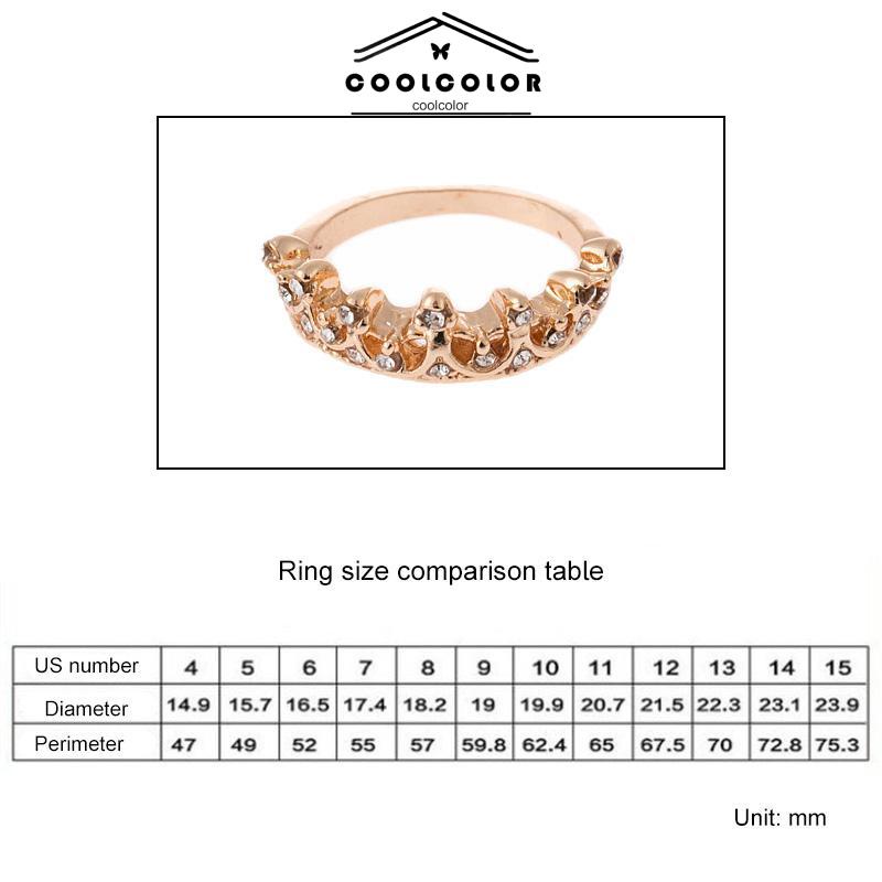 COD Bentuk Mahkota Fashion Ratu Temperamen Hollow Out Micro Diamond Engagement Wedding Ring- cl