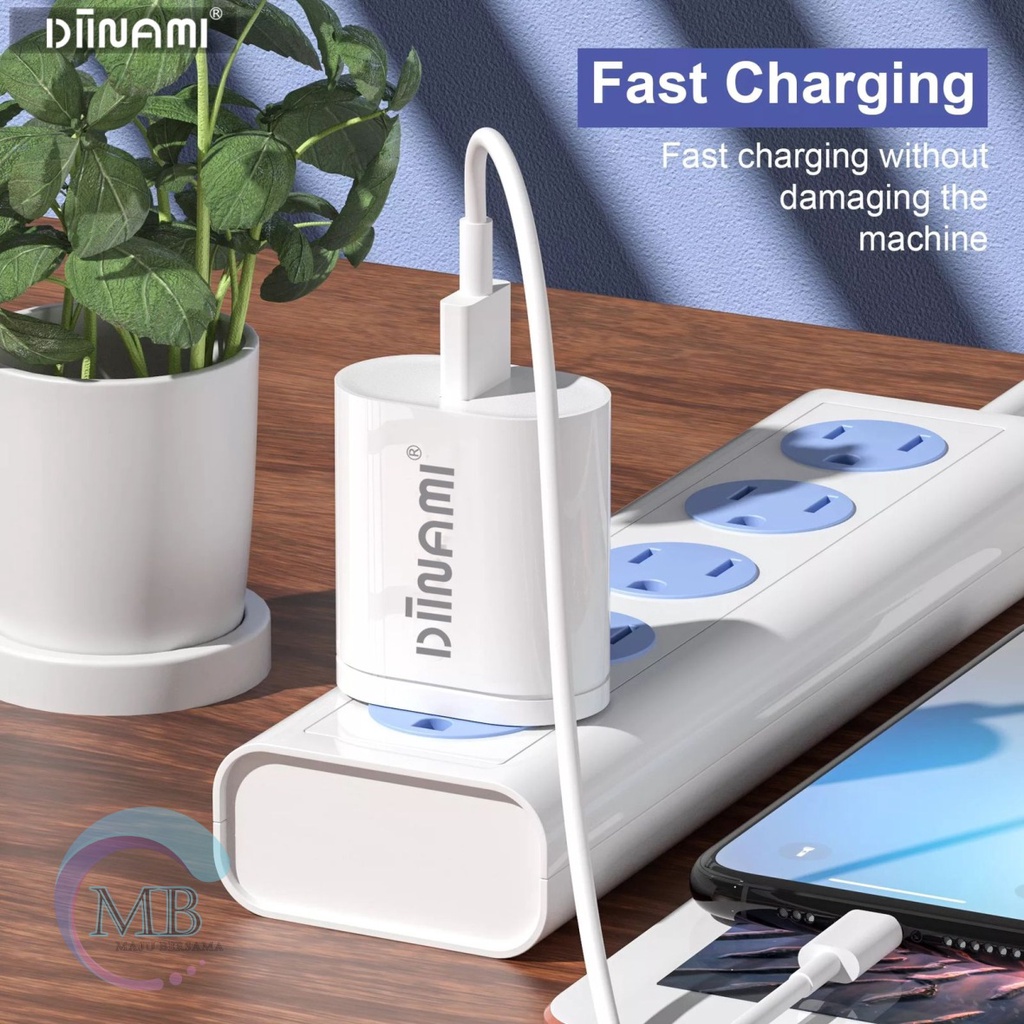 DIINAMI Adaptor Charger DM-Q1 Batok Charger Single Port Quick Charger 18W Qualcomm QC3.0 3A Output - Garansi Original Resmi 1 Tahun MB3627