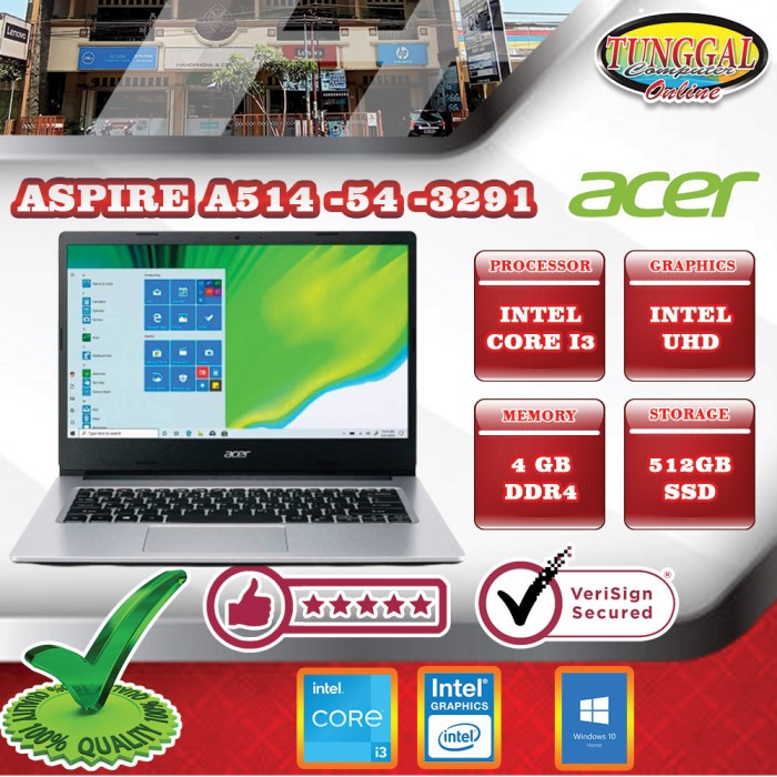 ACER ASPIRE A514-54-3291 i3-1115G4 4GB SSD 512GB 14" IPS W11 OHS21