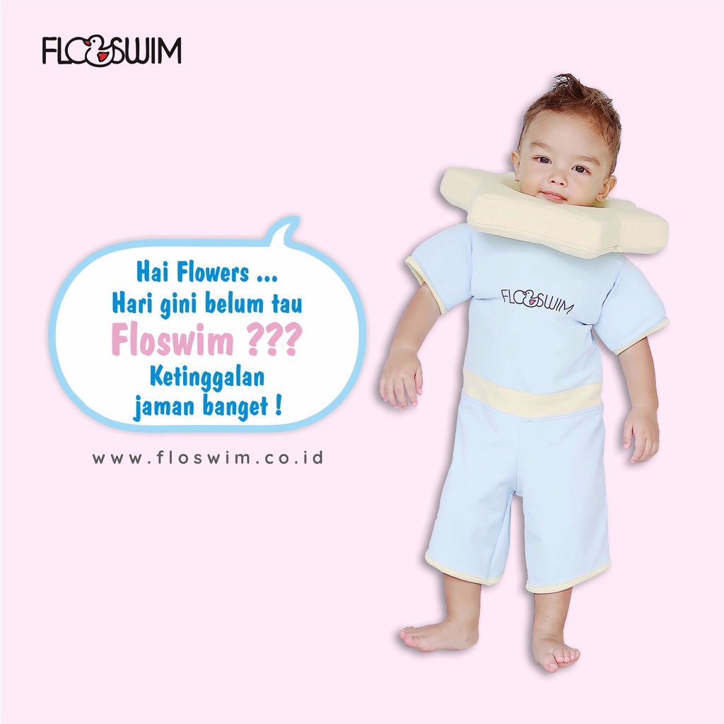 CuddleMe FloSwim Neck Ring Standar - Size S - Floating Swimsuit - Baju Renang Pelampung Anak