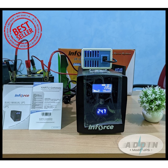 UPS Modif Aki Mobil 24V Inforce 1200VA & CHARGER AKI 10AH - UPS Modifikasi