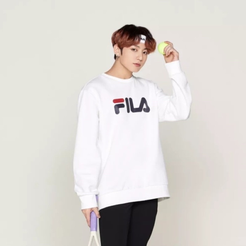 NEW - FILA X BTS EGAN SWEATSHIRT UNISEX WHITE SERIES