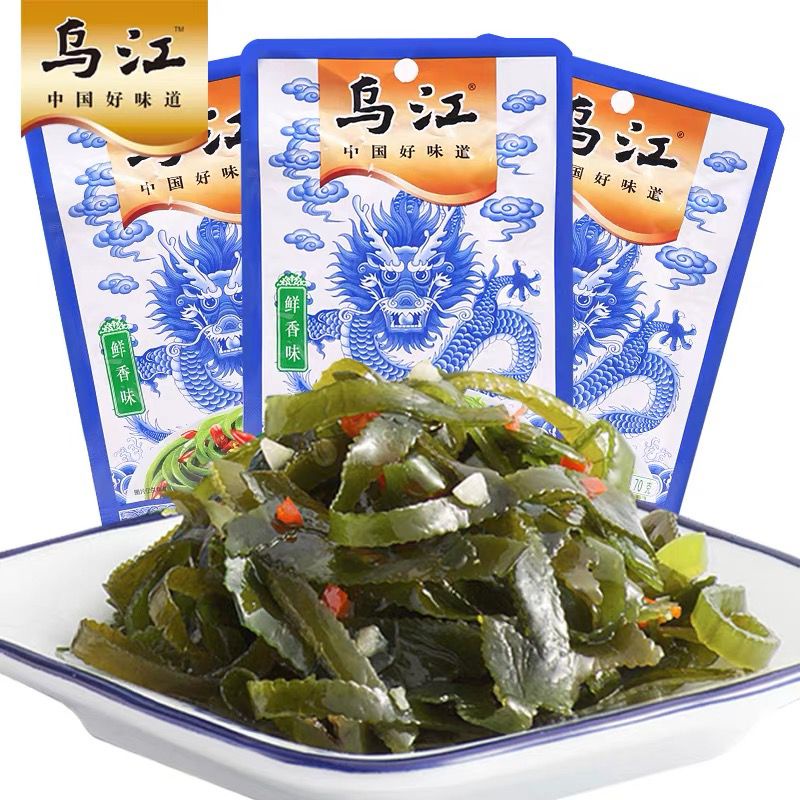 Wujiang Acar/Sayur Asin/Wujiang Zhacai/Rumput Laut Mala 70gr 乌江榨菜/海带