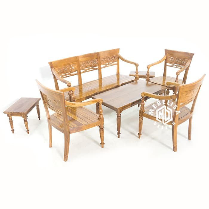 Kursi Meja Tamu Set Jati, Meja Kursi Ruang Tamu, Meja Kursi Tamu Jati