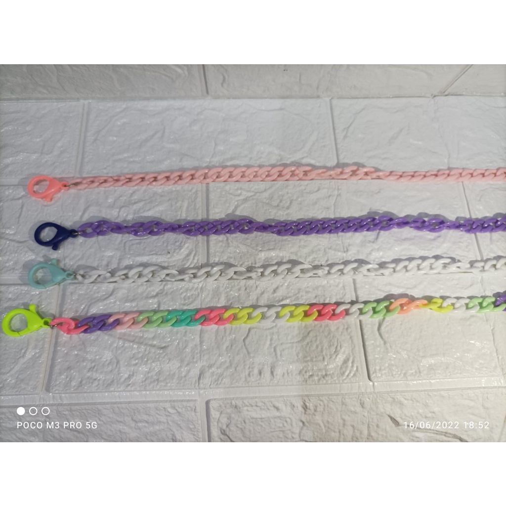 KALUNG RANTAI POLOS / TALI MASKER KOREA WARNA WARNI / STRAP LANYARD MASKER MURAH