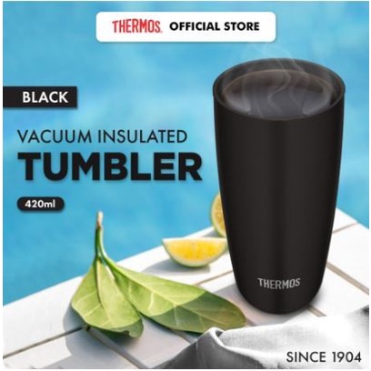 Thermos Vacuum Insulated Tumbler Glass Gelas Tahan Panas Dingin 420ml JDM-420-BK ORI