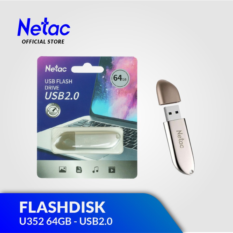 NETAC FLASHDISK U352 64GB USB 2.0 METAL DESIGN