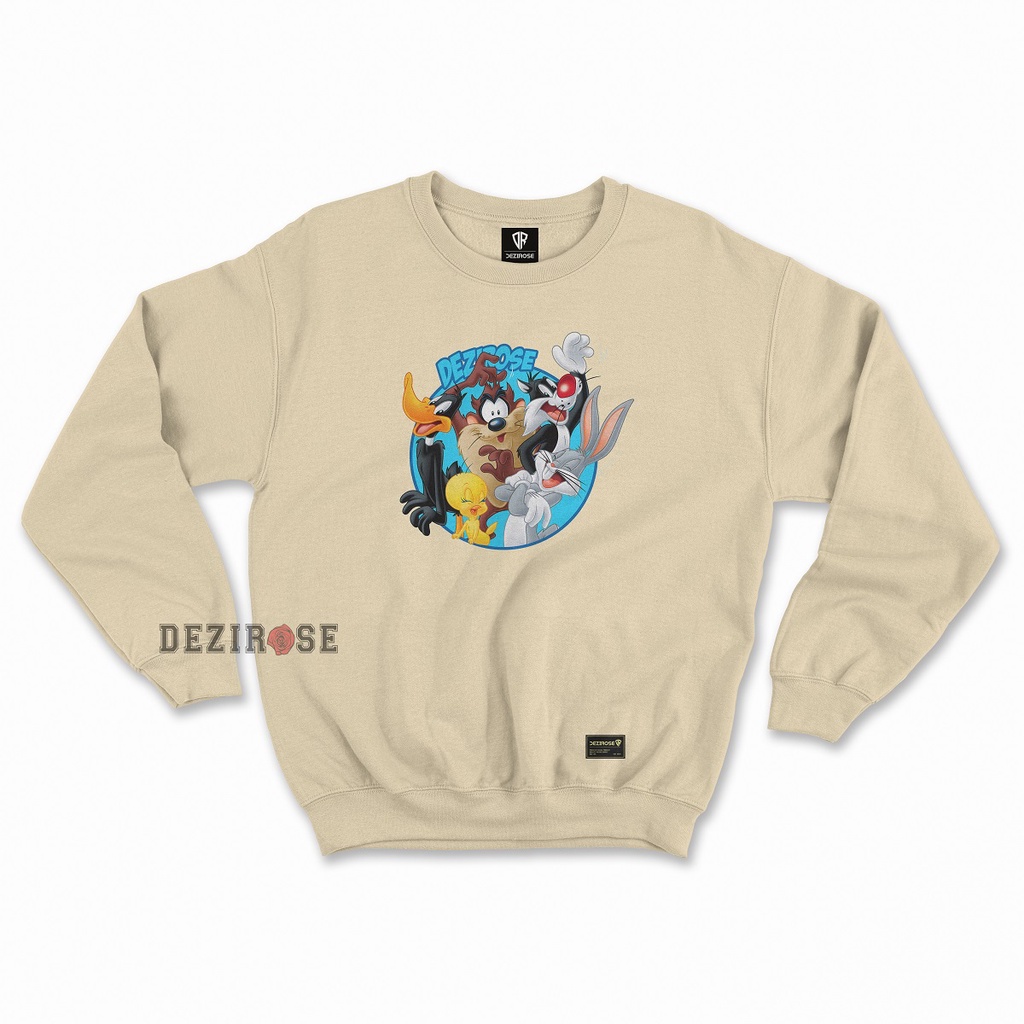 Sweater Looney Tunes Switer Crewneck Pria Wanita Fleece Tebal Premium Unisex DEZIROSE