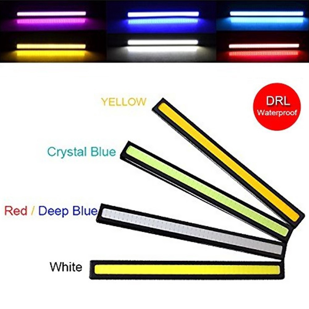 1pc Lampu Led Cob 17cm 12v Eksternal Anti Air Warna Putih Biru Merah Untuk Drl Mobil