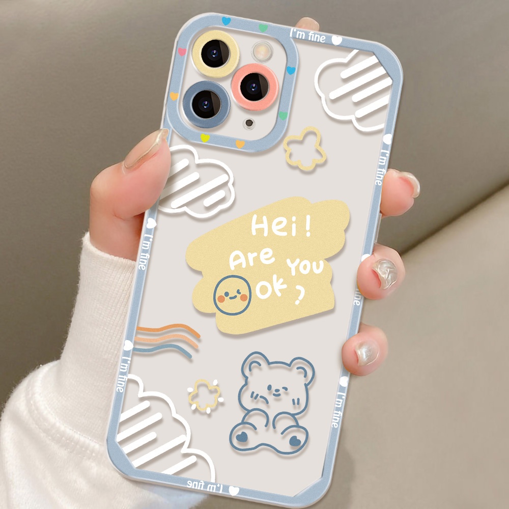 Casing TPU Realme C21Y C25Y C35 C31 C20A C25 C25S C12 Narzo 50A 50i C21 C15 C11 9i 8 5i 6i 5Z 6g 5Z 6i 6Z Motif Kartun Beruang