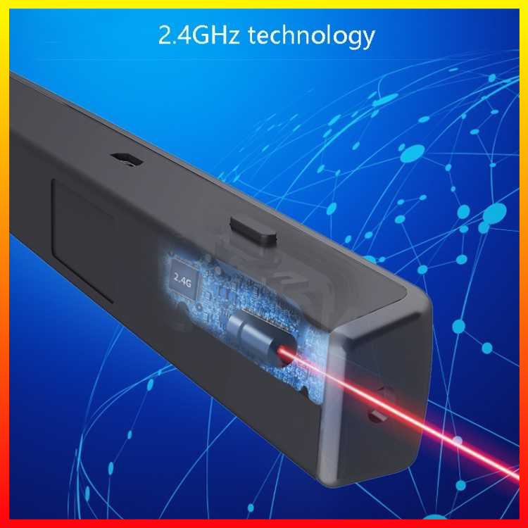 Deli Laser Pointer + Presenter Wireless USB Pen Laser Proyeksi Penunjuk Elektronik Presentasi PPT Sinar Merah Jarak 100 M Baterai Isi Ulang - 7CLP09WH